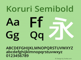 Koruri Semibold  Font Sample