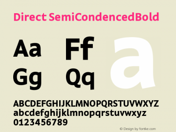 Direct-SemiCondencedBold Version 001.000图片样张