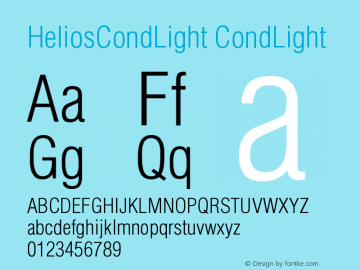 HeliosCondLight Version 001.001 Font Sample