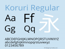 Koruri Regular  Font Sample