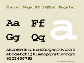 Courer Mega SS 1000wt Version 0.006 2013 Font Sample