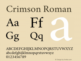 Crimson Roman Version 0.8 Font Sample