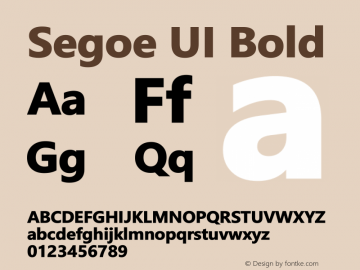 Segoe UI Bold Version 5.24图片样张