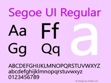 Segoe UI Version 5.24 Font Sample