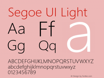 Segoe UI Light Version 5.25图片样张