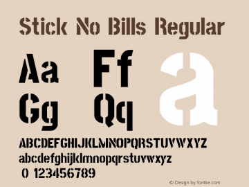 Stick No Bills Version 1.10 Font Sample