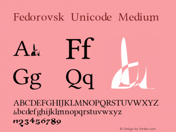 Fedorovsk Unicode Version 3.0 Font Sample