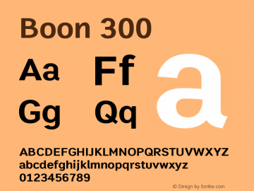 Boon 300 Version 1.0-alpha1 Font Sample