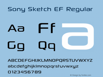 Sony Sketch EF Version 2.00 October 9, 2015 Font Sample