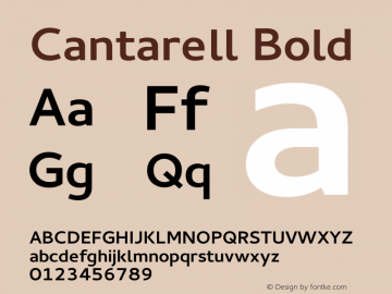 Cantarell Bold Version 0.0.17 Font Sample