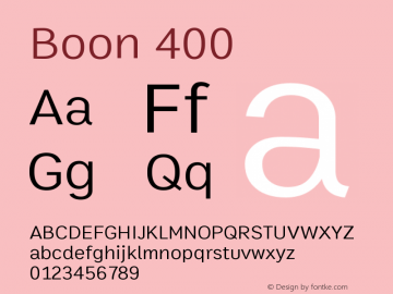 Boon 400 Version 1.0-beta1 Font Sample