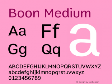 Boon 500 Version 1.0-beta2 Font Sample