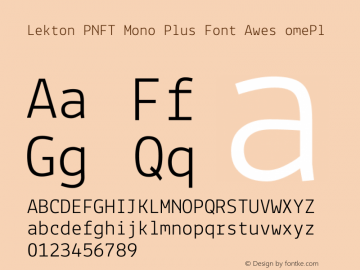 Lekton Plus Nerd File Types Mono Plus Font Awesome Plus Octicons Plus Pomicons Windows Compatible Version 34.000图片样张