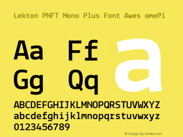 Lekton-Bold Plus Nerd File Types Mono Plus Font Awesome Plus Octicons Plus Pomicons Windows Compatible Version 34.000图片样张