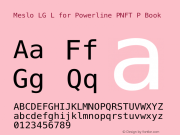 Meslo LG L Regular for Powerline Plus Nerd File Types Plus Font Awesome Plus Octicons Plus Pomicons Windows Compatible 1.210图片样张
