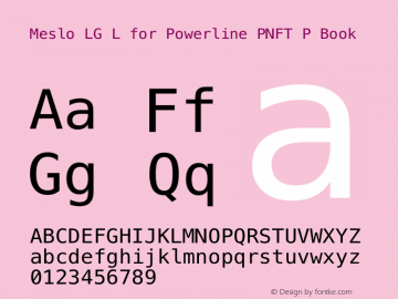 Meslo LG L Regular for Powerline Plus Nerd File Types Plus Font Awesome Plus Pomicons Windows Compatible 1.210图片样张