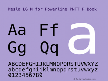 Meslo LG M Regular for Powerline Plus Nerd File Types Plus Font Awesome Plus Octicons Plus Pomicons Windows Compatible 1.210图片样张