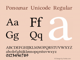 Ponomar Unicode 1.1 Font Sample