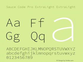 Sauce Code Pro ExtraLight Nerd Font Plus Font Awesome Plus Octicons Plus Pomicons Mono Windows Compatible Version 2.010;PS 1.000;hotconv 1.0.84;makeotf.lib2.5.63406 Font Sample