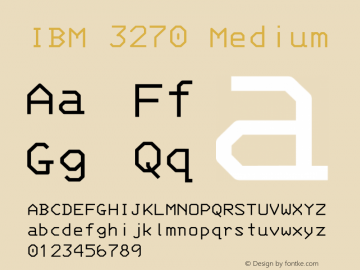 3270-Medium Version 001.000 Font Sample