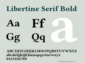 Libertine Serif Bold Version 5.1.4 Font Sample