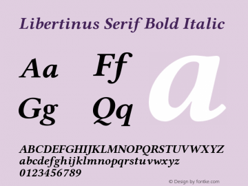 Libertinus Serif Bold Italic Version 5.1.8 Font Sample