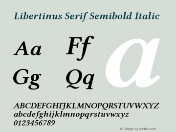 Libertinus Serif Semibold Italic Version 5.1.2 Font Sample