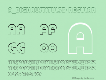 a_BighausTitul3D Regular 01.01 Font Sample