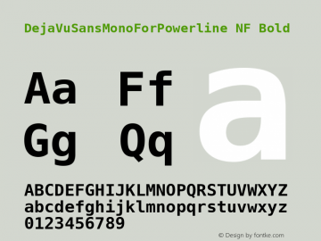 DejaVu Sans Mono Bold for Powerline Nerd Font Plus Font Awesome Plus Pomicons Mono Windows Compatible Version 2.33图片样张