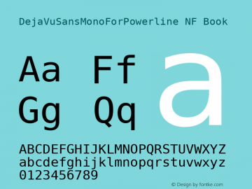 DejaVu Sans Mono for Powerline Nerd Font Plus Font Awesome Plus Octicons Plus Pomicons Mono Windows Compatible Version 2.33 Font Sample