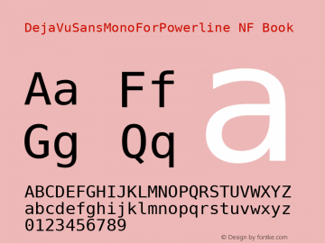 DejaVu Sans Mono for Powerline Nerd Font Plus Font Awesome Plus Octicons Plus Pomicons Windows Compatible Version 2.33 Font Sample