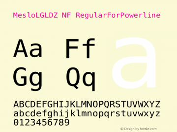 Meslo LG L DZ Regular for Powerline Nerd Font Plus Font Awesome Plus Octicons Plus Pomicons Mono Windows Compatible 1.210图片样张