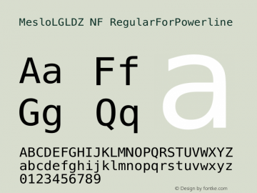 Meslo LG L DZ Regular for Powerline Nerd Font Plus Octicons Plus Pomicons Mono Windows Compatible 1.210图片样张