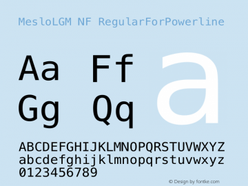 Meslo LG M Regular for Powerline Nerd Font Plus Font Awesome Plus Octicons Plus Pomicons Mono Windows Compatible 1.210图片样张