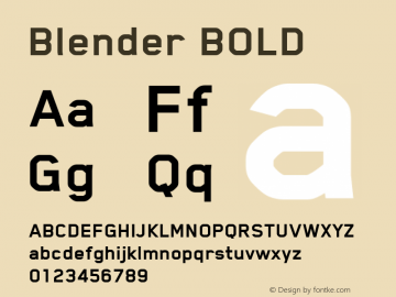 Blender-BOLD Regular 001.000 Font Sample