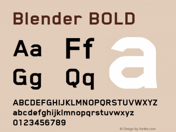 Blender-BOLD Regular 001.000 Font Sample