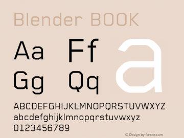 Blender-BOOK Regular 001.000 Font Sample