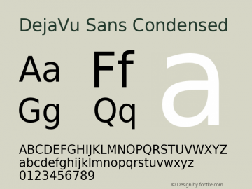 DejaVu Sans Condensed Version 2.36 Font Sample