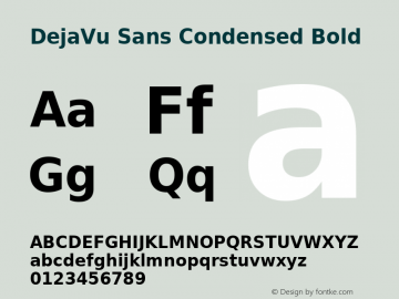 DejaVu Sans Condensed Bold Version 2.36 Font Sample