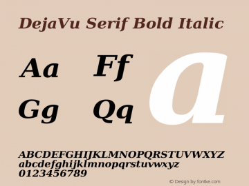 DejaVu Serif Bold Italic Version 2.36 Font Sample