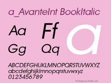 a_AvanteInt BookItalic Macromedia Fontographer 4.1 20.09.97图片样张