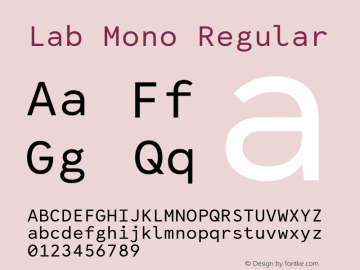 Lab Mono Version 001.000 Font Sample