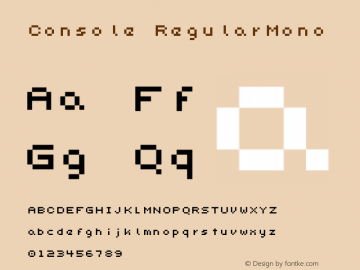 pixeldroid Console Regular Mono Version 1.0.0图片样张