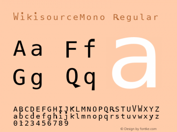 WikisourceMono Version 3.0.1 Font Sample