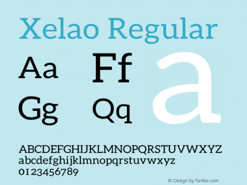 Xelao Regular Version 0.1.0 Font Sample