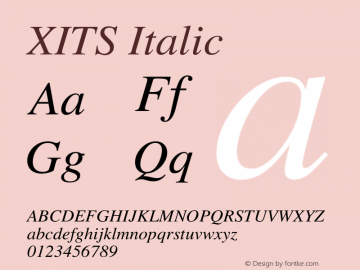 XITS Italic Version $version图片样张