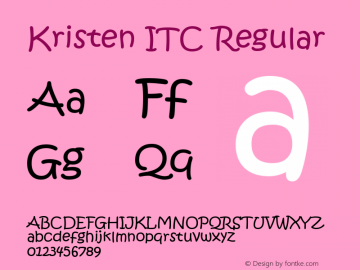 Kristen ITC Version 1.00 December 17, 2016, initial release图片样张