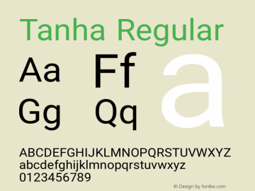 Tanha Version 0.5 Font Sample