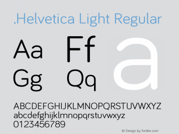 .Helvetica Light 6.0d1e1 Font Sample