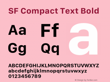 SF Compact Text Bold 11.0d10e2 Font Sample